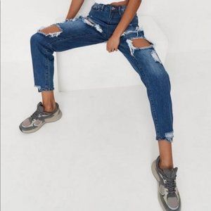 Blue Riot High Rise Ripped Rigid Mom Jeans